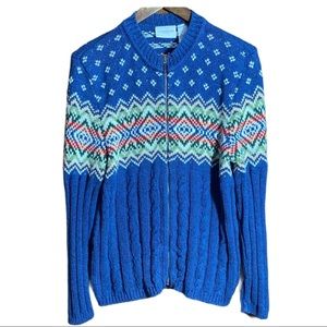 LizSport • Vintage Zip Up Knit Cardigan Sw…